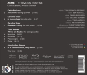 Acme - Thrive On Routine (2 Blu-Ray Audio) ryhmässä Musiikki / Musiikki Blu-Ray / Klassiskt @ Bengans Skivbutik AB (2397020)