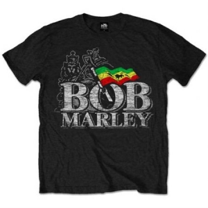 Bob Marley - T-shirt Distressed Logo ryhmässä BW-T-shirts @ Bengans Skivbutik AB (3366187)
