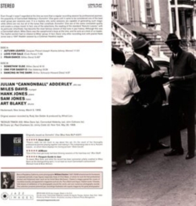 Cannonball & Miles Davis Adderley - Somethin' Else ryhmässä VINYYLI @ Bengans Skivbutik AB (3624568)