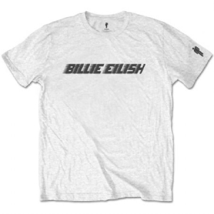 Billie Eilish - Black Racer Logo Uni Wht   (XL) ryhmässä -Start Tshirt @ Bengans Skivbutik AB (3808679)