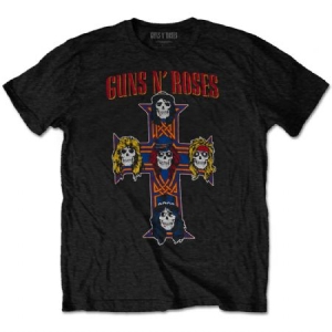 Guns N' Roses/ T-shirt - Vintage Cross (Men Black) (L) ryhmässä -Start Tshirt @ Bengans Skivbutik AB (3827441)
