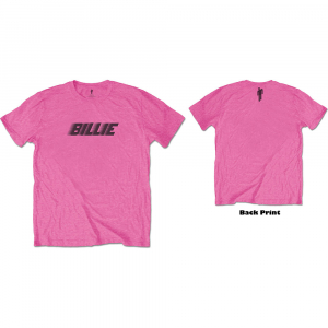 Billie Eilish -  Unisex Tee Pink - Racer Logo & Blohsh (Back Print) (XL) ryhmässä BW-T-shirts @ Bengans Skivbutik AB (3833980)