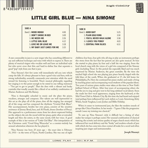 Nina Simone - Little Girl Blue ryhmässä CD / Jazz/Blues @ Bengans Skivbutik AB (3922953)