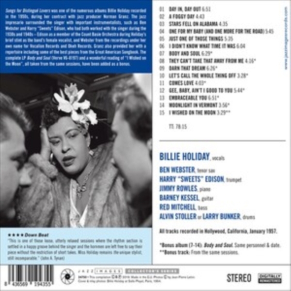Billie Holiday - Songs For Distingue Lovers ryhmässä CD / Jazz/Blues @ Bengans Skivbutik AB (3925485)