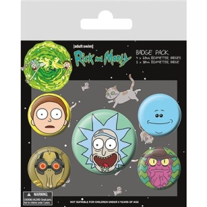 Pin-Button Badge - Rick and Morty (Heads) Badge Pack ryhmässä MERCH @ Bengans Skivbutik AB (3944346)