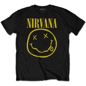 Nirvana - Yellow Happy Face Uni Bl T-Shirt ryhmässä Minishops / Nirvana @ Bengans Skivbutik AB (4018998)