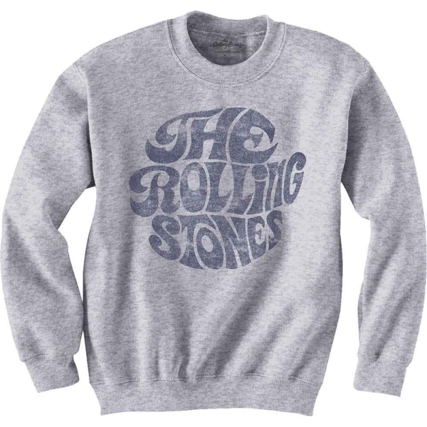 The Rolling Stones - Vintage 70s Logo (Grey) Uni Sweatshirt ryhmässä MERCH @ Bengans Skivbutik AB (4089014r)