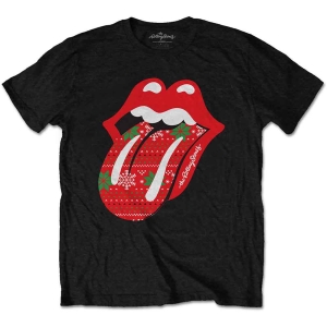 Rolling Stones - Unisex T-Shirt: Christmas Tongue ryhmässä MERCHANDISE / T-paita / Pop-Rock @ Bengans Skivbutik AB (4179107r)