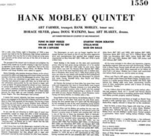 Hank Mobley - Hank Mobley Quintet ryhmässä VINYYLI @ Bengans Skivbutik AB (4219771)