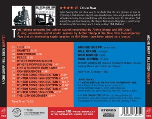 Archie & Bill Dixon -Quartet- Shepp - Archie Shepp & Bill Dixon Quartet ryhmässä CD @ Bengans Skivbutik AB (4219775)