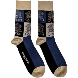 Queen - Crest Blocks Uni Navy Socks (Eu 40-45) ryhmässä Minishops / Queen @ Bengans Skivbutik AB (4225961)