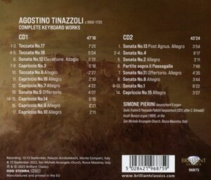 Tinazzoli Agostino - Complete Keyboard Works ryhmässä CD @ Bengans Skivbutik AB (4242254)