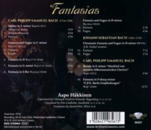 Bach C P E Bach J S - C.P.E. Bach: Fantasias ryhmässä CD @ Bengans Skivbutik AB (4255657)