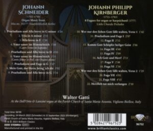 Kirnberger Johann Philipp Schneid - Schneider & Kirnberger: Organ Music ryhmässä Externt_Lager / Naxoslager @ Bengans Skivbutik AB (4255659)