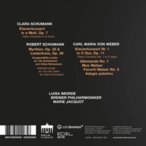 Luisa Imorde - C. Schumann & Weber: Piano Concerto ryhmässä CD @ Bengans Skivbutik AB (4255669)