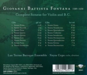 Fontana Giovanni Battista - Fontana: Complete Sonatas For Violi ryhmässä CD @ Bengans Skivbutik AB (4255685)