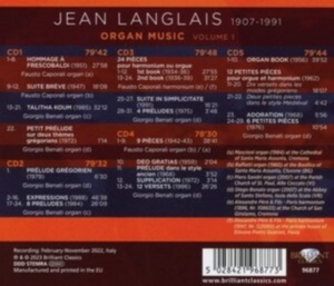 Langlais Jean - Organ Music, Vol. 1 (5Cd) ryhmässä CD @ Bengans Skivbutik AB (4261318)