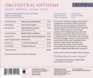 Choir Of Merton College Oxford Br - Orchestral Anthems ryhmässä CD @ Bengans Skivbutik AB (4261656)
