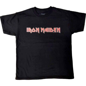 Iron Maiden - Logo Boys T-Shirt Bl ryhmässä Minishops / Iron Maiden @ Bengans Skivbutik AB (4287493r)