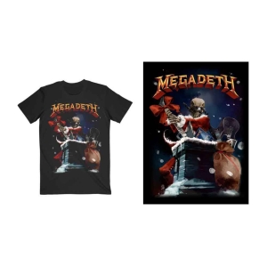 Megadeth - Santa Vic Chimney Uni Bl T-Shirt ryhmässä Merchandise / Nyheter @ Bengans Skivbutik AB (4304025r)