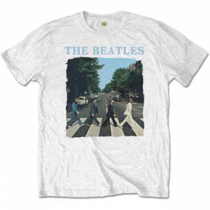The beatles - Abbey Road & Logo (Small) Unisex White T-Shirt ryhmässä Minishops / Beatles @ Bengans Skivbutik AB (4304109)