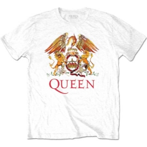 Queen - Queen Unisex T-Shirt : Classiv Crest White (XL) ryhmässä -Start Tshirt @ Bengans Skivbutik AB (4307102)