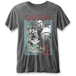 Queen - Unisex T-Shirt: News of the World (Burnout) (Small) ryhmässä -Start Merch @ Bengans Skivbutik AB (4401000)