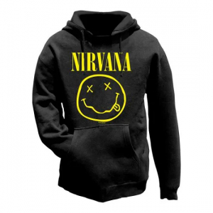 Nirvana - Unisex Pullover Hoodie: Yellow Happy Fac ryhmässä Minishops / Nirvana @ Bengans Skivbutik AB (4414402r)