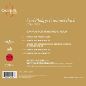 Bach C P E - Sonatas For Keyboard & Violin ryhmässä Musiikki / SACD / Klassiskt @ Bengans Skivbutik AB (5503166)