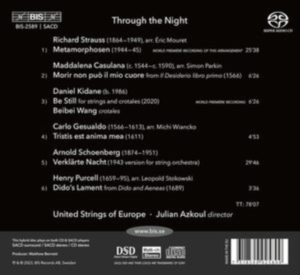 Beibei Wang United Strings Of Euro - Through The Night ryhmässä Musiikki / SACD / Klassiskt @ Bengans Skivbutik AB (5503976)