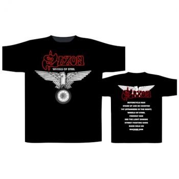 Saxon - T/S Wheels Of Steel (Xl) ryhmässä MERCH / Vaatteet / T-paidat @ Bengans Skivbutik AB (5514040)