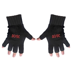 Ac/Dc  - Fingerless Gloves - Classic Red Logo ryhmässä MERCH @ Bengans Skivbutik AB (5517646)