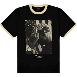 Tupac - Flag Photo Ringer Uni Bl    ryhmässä MERCHANDISE / T-paita / Hip Hop-Rap @ Bengans Skivbutik AB (5524817r)