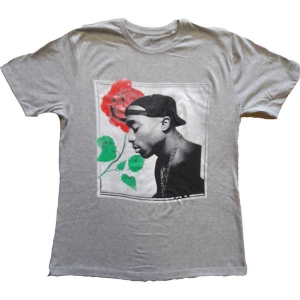 Tupac - Rose Uni Grey    ryhmässä MERCHANDISE / T-paita / Hip Hop-Rap @ Bengans Skivbutik AB (5524820r)