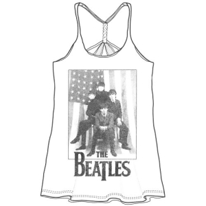 The Beatles - Stars & Stripes Bbydll Lady Wht Vest:  ryhmässä MERCH / T-paita / Rockoff_Nya April24 @ Bengans Skivbutik AB (5529050r)