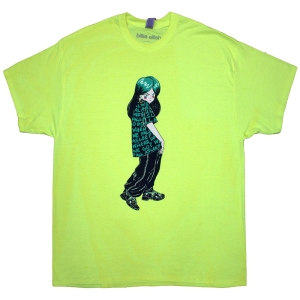 Billie Eilish - Anime Billie Uni Green    ryhmässä MERCH / T-paita / Rockoff_Nya April24 @ Bengans Skivbutik AB (5529473r)