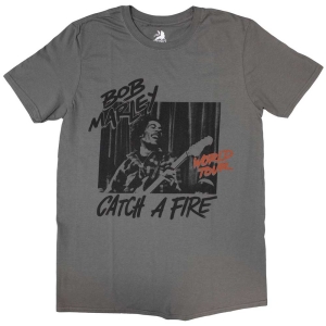 Bob Marley - Catch A Fire World Tour Uni Bl    ryhmässä MERCHANDISE / T-paita / Reggae @ Bengans Skivbutik AB (5529829r)