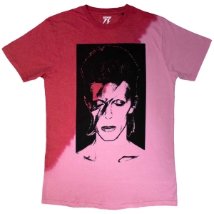 David Bowie - Aladdin Sane Uni Red Dip-Dye    ryhmässä MERCH / T-paita / Rockoff_Nya April24 @ Bengans Skivbutik AB (5530635r)