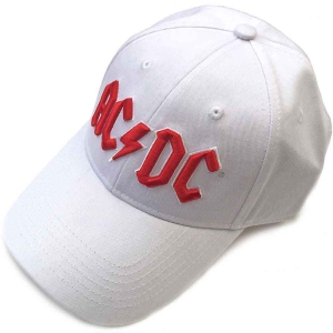 Ac/Dc - Red Logo Wht Baseball C ryhmässä MERCH / Minsishops-merch / Ac/Dc @ Bengans Skivbutik AB (5532861)