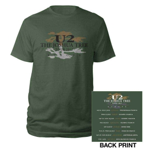 U2 - Joshua Tree Logo 2017 Uni Green ryhmässä MERCH / T-paita / Rockoff_Nya April24 @ Bengans Skivbutik AB (5533789r)