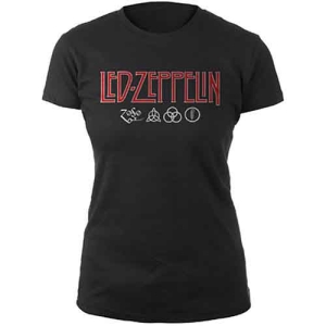 Led Zeppelin - Logo & Symbols Lady Bl     (M) ryhmässä MERCHANDISE / T-paita / Heavy Metal @ Bengans Skivbutik AB (5535090)