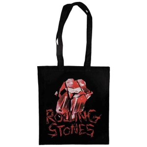 Rolling Stones - Hd Cracked Glass Tongue Bl Tote B ryhmässä MERCH @ Bengans Skivbutik AB (5535688)