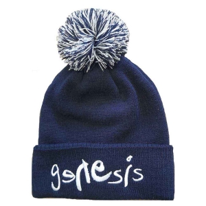 Genesis - Logo Navy Bobble Beanie H ryhmässä MERCHANDISE / Merch / Pop-Rock @ Bengans Skivbutik AB (5536443)