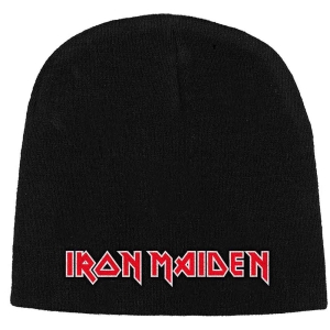 Iron Maiden - Logo Beanie H ryhmässä MERCHANDISE / Merch / Hårdrock @ Bengans Skivbutik AB (5536455)