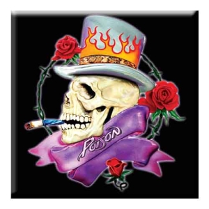 Poison - Skull Logo Magnet ryhmässä MERCHANDISE / Merch / Hårdrock @ Bengans Skivbutik AB (5536677)