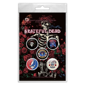 Grateful Dead - Skeleton & Rose Button Badge Pack ryhmässä MERCHANDISE / Merch / Pop-Rock @ Bengans Skivbutik AB (5537464)