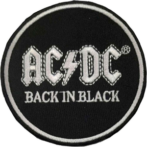 Ac/Dc - Back In Black Circle Woven Patch ryhmässä MERCH / Minsishops-merch / Ac/Dc @ Bengans Skivbutik AB (5537659)