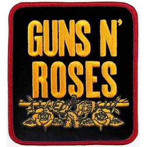 Guns N Roses - Stacked Bl Woven Patch ryhmässä MERCHANDISE / Merch / Hårdrock @ Bengans Skivbutik AB (5537941)