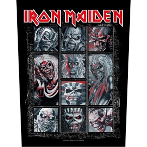 Iron Maiden - 10 Eddies Back Patch ryhmässä MERCHANDISE / Merch / Hårdrock @ Bengans Skivbutik AB (5537984)