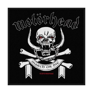 Motorhead - March Or Die Standard Patch ryhmässä MERCHANDISE / Merch / Hårdrock @ Bengans Skivbutik AB (5538196)